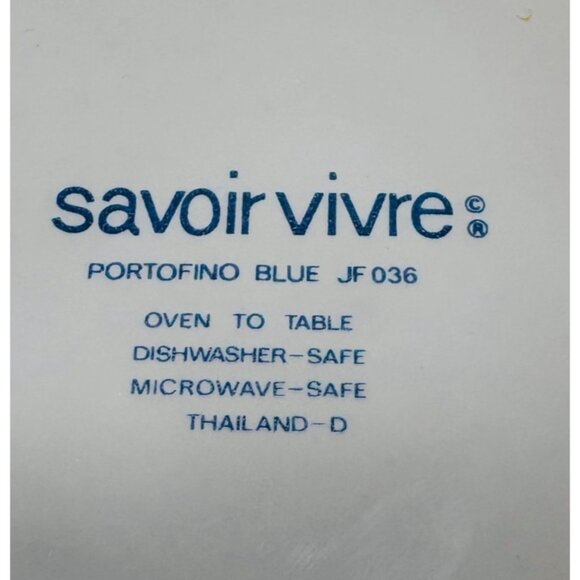 Savoir Vivre PORTOFINO BLUE JF 036 Pink Blue Flowers Ceramic Salad Plates Set 4 - Picture 10 of 16